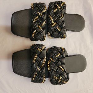 Mtzyoa Women Flat Sandals Braided Leather